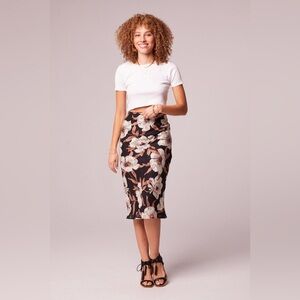 Band Of The Free RHO BLACK FLORAL SLIP SKIRT